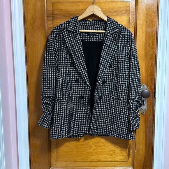 J’Envie Houndstooth Blazer Style Cardigan Women’s 12 - Picture 1 of 6